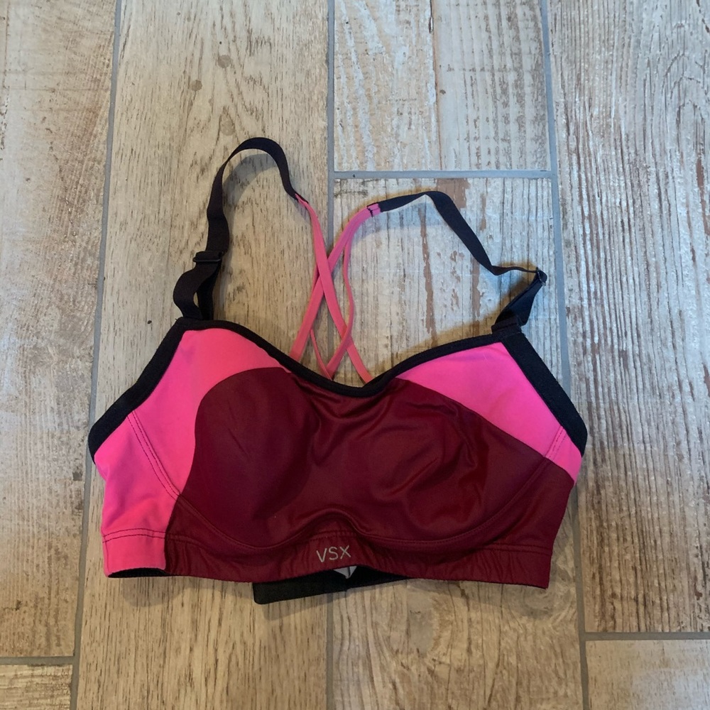 Pink Victoria Secret Strappy Sports Bra, 32C